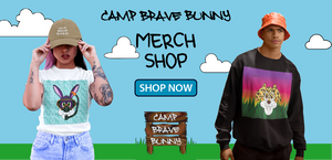 This is the hero image to enter the camp brave unny merch store