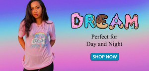Image of a girl wearing a pink shirt from the dream collection. This is a link to view the whole dream collection.